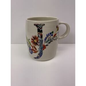 Anthropologie Starla Michelle Halfmann Petal Palette Monogram “J” Coffee Tea Mug